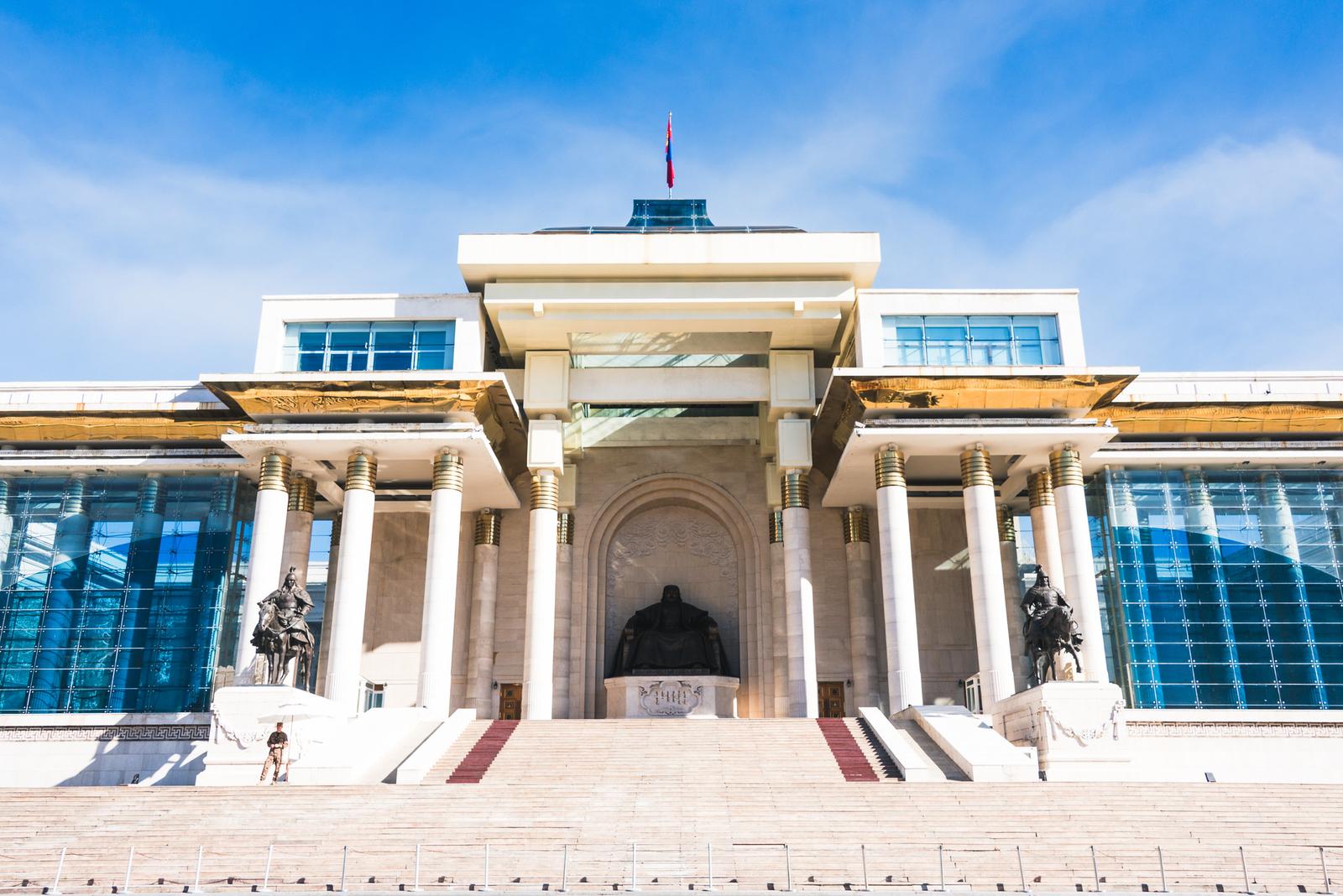 The Government Building with Genghis Khan Statue