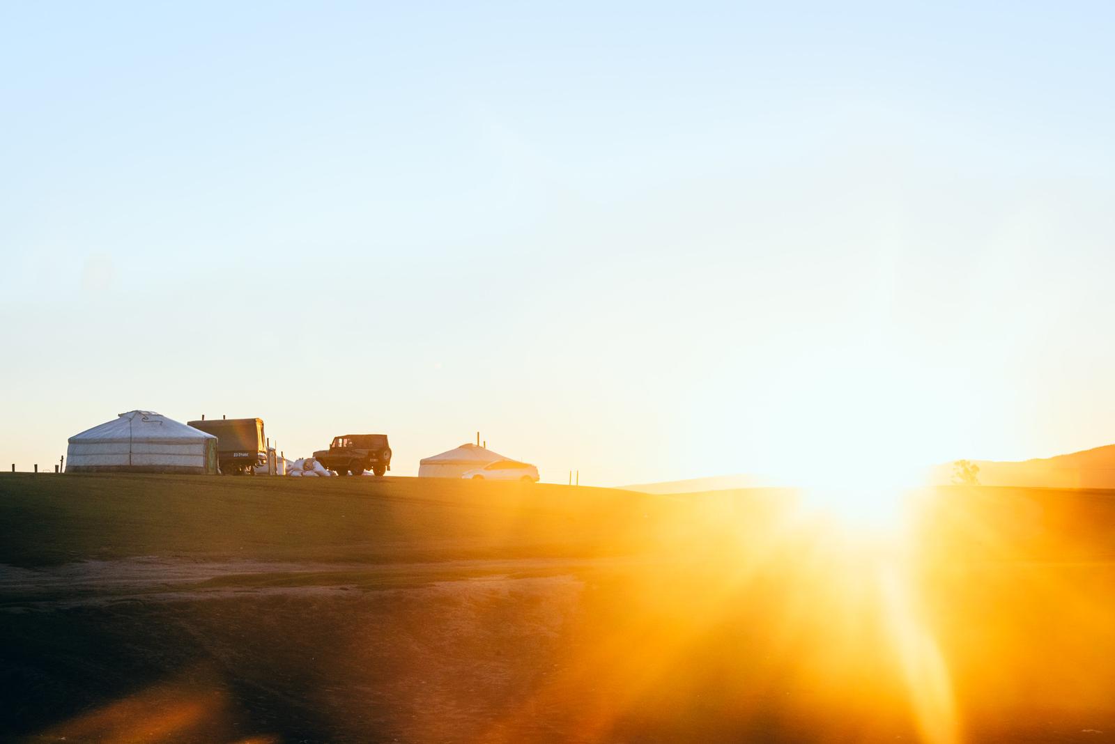 Sunlight on the Grassy Hills