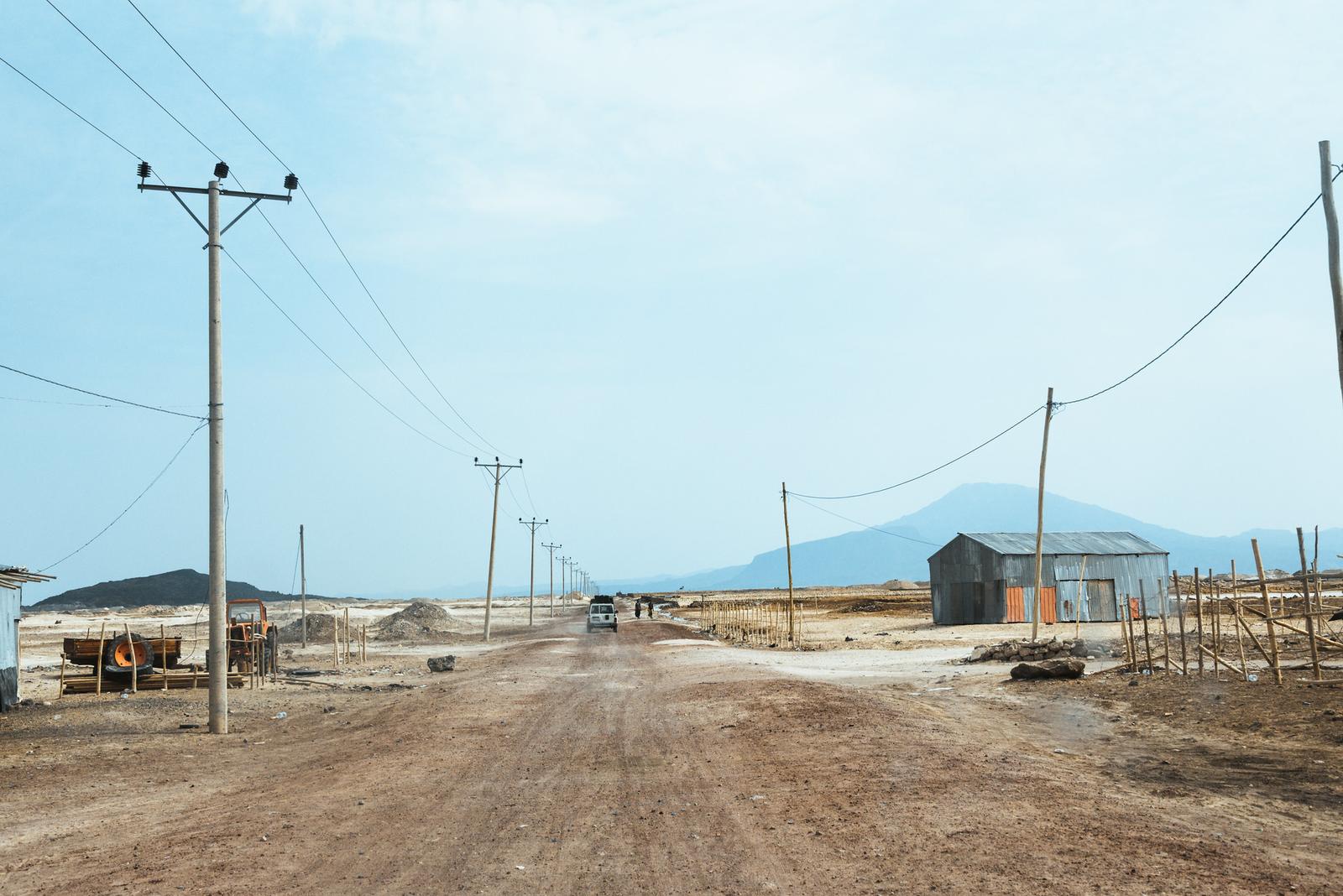 The Utility Poles at the Entrance Way to the Town